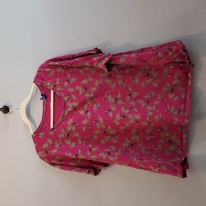 Catherines Pink Floral Short Sleeve Tee